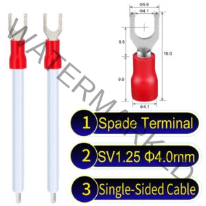 SV1.25 4mm Single-Headed ring terminal 18AWG insulated cable White connector