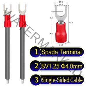 SV1.25 4mm Single-Headed ring terminal 18AWG insulated cable Grey connector