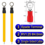 RV1.25 4mm Single-Headed ring terminal 18AWG insulated cable Yellow connector