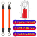 RV1.25 4mm both sided ring terminal 18AWG insulated cable Orange connector