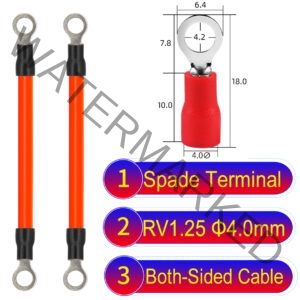 RV1.25 4mm both sided ring terminal 18AWG insulated cable Orange connector