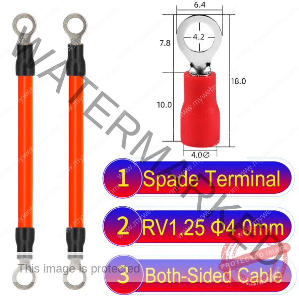 RV1.25 4mm both sided ring terminal 18AWG insulated cable Orange connector