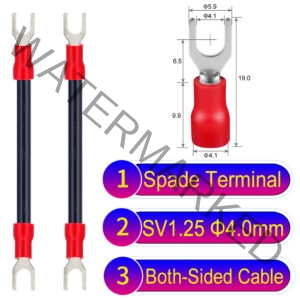 SV1.25 4mm both sided spade terminal 18AWG insulated cable Black connector