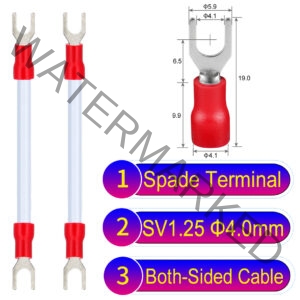 SV1.25 4mm both sided spade terminal 18AWG insulated cable White connector