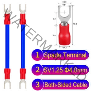 SV1.25 4mm both sided spade terminal 18AWG insulated cable Blue connector