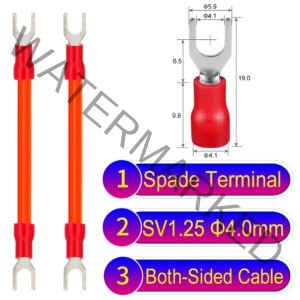 SV1.25 4mm both sided spade terminal 18AWG insulated cable Orange connector