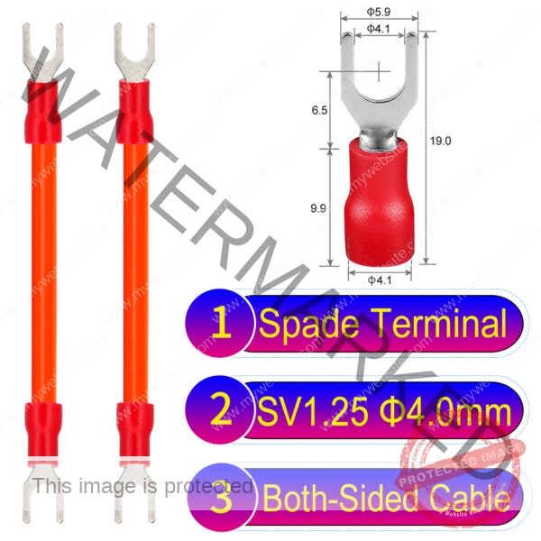 SV1.25 4mm both sided spade terminal 18AWG insulated cable Orange connector