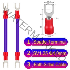 SV1.25 4mm both sided spade terminal 18AWG insulated cable Purple connector