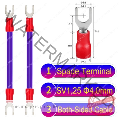 SV1.25 4mm both sided spade terminal 18AWG insulated cable Purple connector