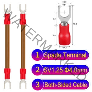 SV1.25 4mm both sided spade terminal 18AWG insulated cable Brown connector