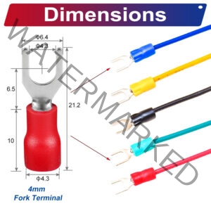 SV1.25 ring terminal, insulated 4mm Single-Headed cable Red connector, 18AWG terminal