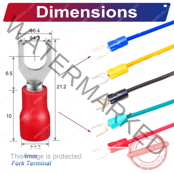 SV1.25 ring terminal, insulated 4mm Single-Headed cable Red connector, 18AWG terminal