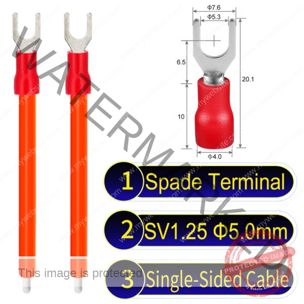 SV1.25 5mm Single-Headed ring terminal 18AWG insulated cable Orange connector