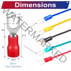 SV1.25 ring terminal, insulated 5mm Single-Headed cable Red connector, 18AWG terminal