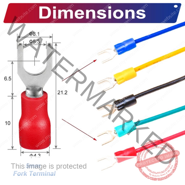 SV1.25 ring terminal, insulated 5mm Single-Headed cable Red connector, 18AWG terminal