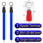 RV1.25 5mm Single-Headed ring terminal 18AWG insulated cable Blue connector