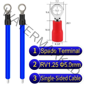 RV1.25 5mm Single-Headed ring terminal 18AWG insulated cable Blue connector