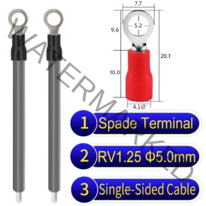 RV1.25 5mm Single-Headed ring terminal 18AWG insulated cable Grey connector