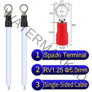 RV1.25 5mm Single-Headed ring terminal 18AWG insulated cable White connector