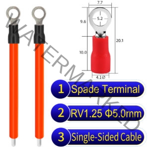 RV1.25 5mm Single-Headed ring terminal 18AWG insulated cable Orange connector