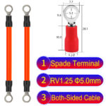 RV1.25 5mm both sided ring terminal 18AWG insulated cable Orange connector