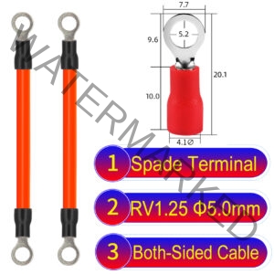 RV1.25 5mm both sided ring terminal 18AWG insulated cable Orange connector