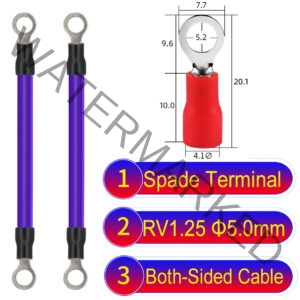 RV1.25 5mm both sided ring terminal 18AWG insulated cable Purple connector