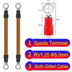 RV1.25 5mm both sided ring terminal 18AWG insulated cable Brown connector