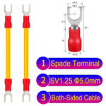 SV1.25 5mm both sided spade terminal 18AWG insulated cable Yellow connector