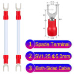 SV1.25 5mm both sided spade terminal 18AWG insulated cable White connector