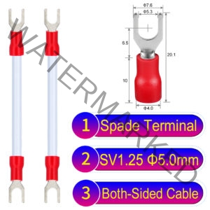 SV1.25 5mm both sided spade terminal 18AWG insulated cable White connector