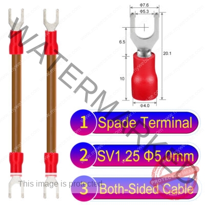 SV1.25 5mm both sided spade terminal 18AWG insulated cable Brown connector