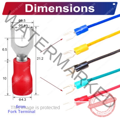 SV1.25 ring terminal, insulated 6mm Single-Headed cable Red connector, 18AWG terminal