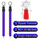 RV1.25 6mm Single-Headed ring terminal 18AWG insulated cable Purple connector