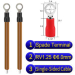 RV1.25 6mm Single-Headed ring terminal 18AWG insulated cable Brown connector