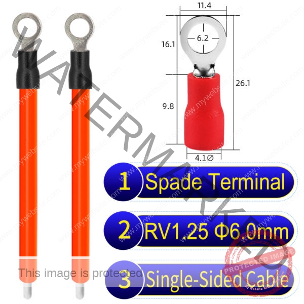 RV1.25 6mm Single-Headed ring terminal 18AWG insulated cable Orange connector