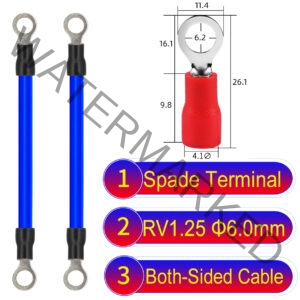 RV1.25 6mm both sided ring terminal 18AWG insulated cable Blue connector