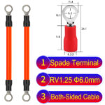 RV1.25 6mm both sided ring terminal 18AWG insulated cable Orange connector