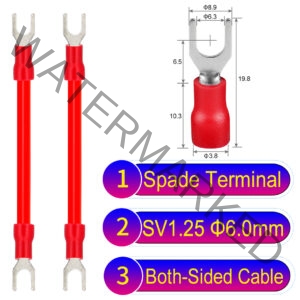 SV1.25 6mm both sided spade terminal 18AWG insulated cable Red connector