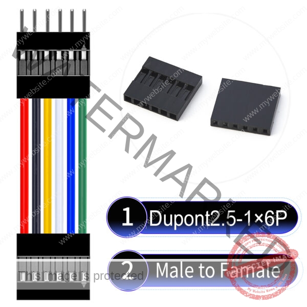 Dupont 2.54mm Male to Female 1×6Pin Cable