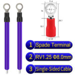 RV1.25 8mm Single-Headed ring terminal 18AWG insulated cable Purple connector