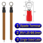 RV1.25 8mm Single-Headed ring terminal 18AWG insulated cable Brown connector