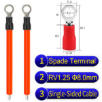 RV1.25 8mm Single-Headed ring terminal 18AWG insulated cable Orange connector