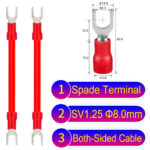 SV1.25 8mm both sided spade terminal 18AWG insulated cable Red connector