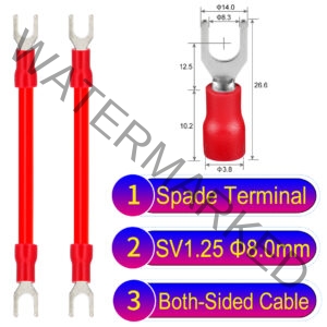 SV1.25 8mm both sided spade terminal 18AWG insulated cable Red connector