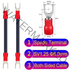 SV1.25 8mm both sided spade terminal 18AWG insulated cable Black connector