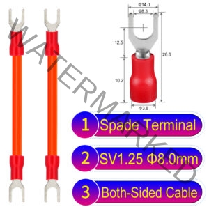 SV1.25 8mm both sided spade terminal 18AWG insulated cable Orange connector