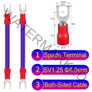 SV1.25 8mm both sided spade terminal 18AWG insulated cable Purple connector