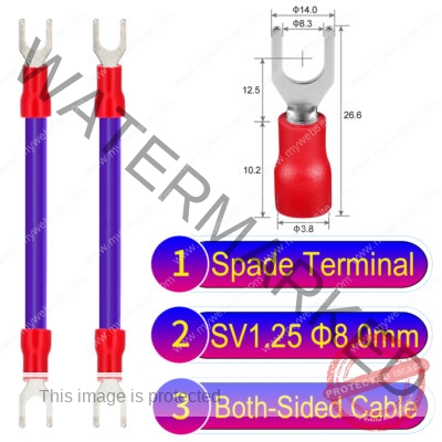 SV1.25 8mm both sided spade terminal 18AWG insulated cable Purple connector