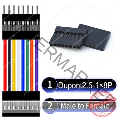 Dupont 2.54mm Male to Female 1×8Pin Cable